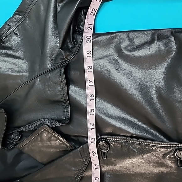 EUC Georgetown Leather Design Vintage Collared Belt Trenchcoat Size 9/10 - Picture 10 of 16